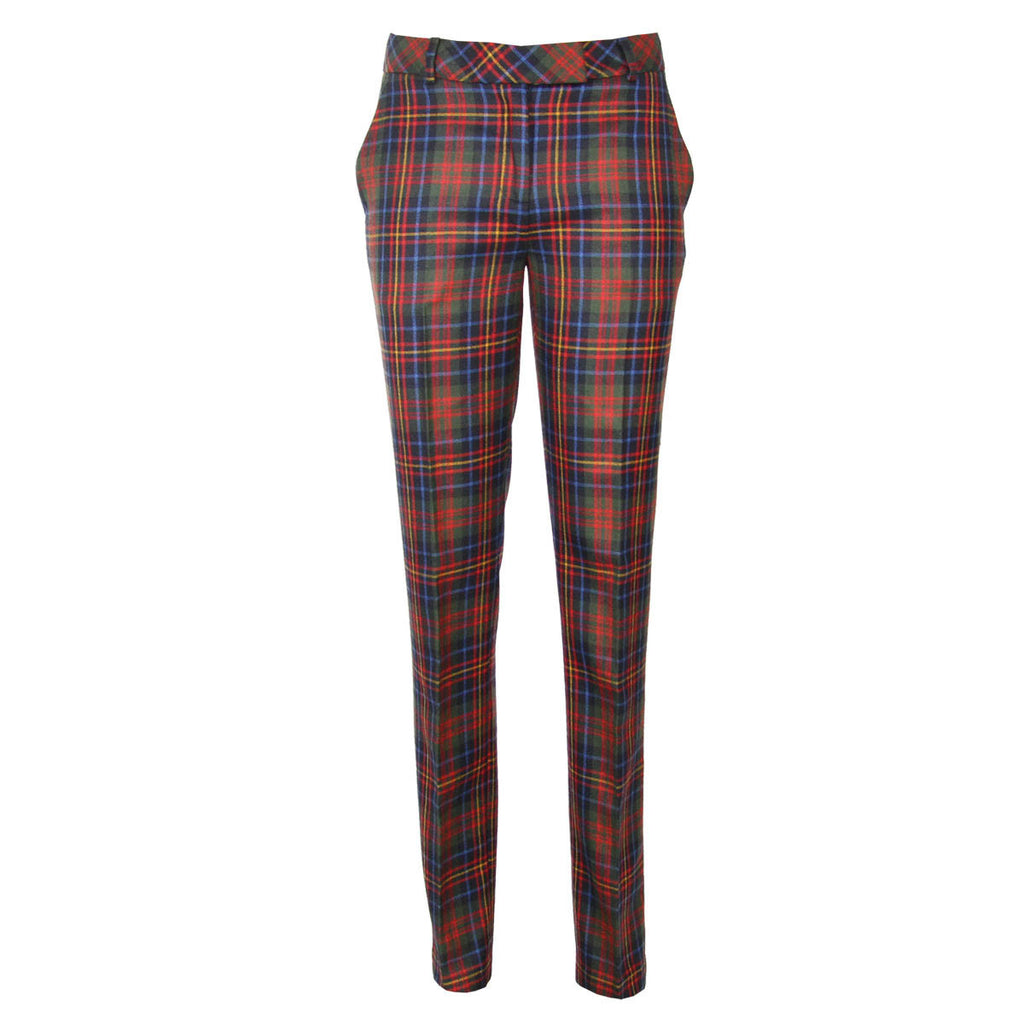 Womens Clueless Style Lined High Waisted Tartan Check Trousers -  Mustard/Navy | eBay